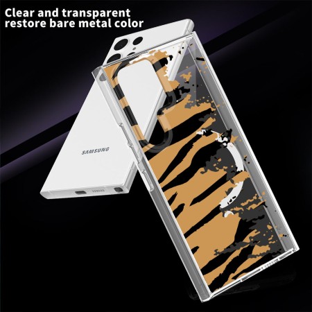 Husa pentru Samsung Galaxy S24 Ultra, Atasare Magnetica, MagSafe, Pattern Skin 04, Clear