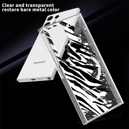Husa pentru Samsung Galaxy S24 Ultra, Atasare Magnetica, MagSafe, Pattern Skin 16, Clear