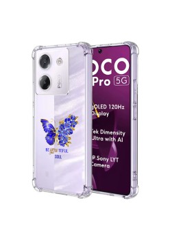 Husa Antisoc pentru Xiaomi Poco M7 Pro 5G AirBag TPU, Colțuri Ranforsate- Butterfly Albastru