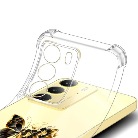 Husa Antisoc pentru Realme 14x - AirBag TPU, Colțuri Ranforsate- Butterfly Auriu 