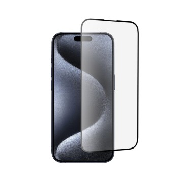 Folie de sticla compatibila Apple iPhone 15 Pro, Case Friendly, Lipire Completa, 9H, margini Negru