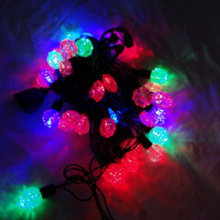 Instalatie Brad de Craciun liniara, RGRB, 10 m din care 1m prelungitor, 220V, 40 LED, Interconectabila, Fir Negru, Multicolor