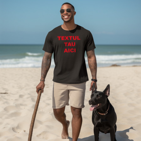 Tricou Personalizat Negru din Bumbac 100% - Calitate Premium