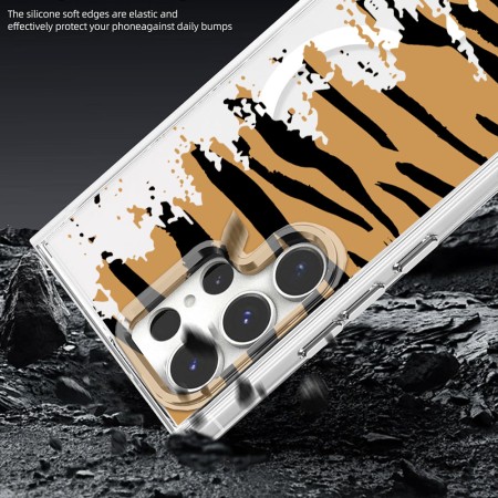 Husa pentru Samsung Galaxy S24 Ultra, Atasare Magnetica, MagSafe, Pattern Skin 04, Clear