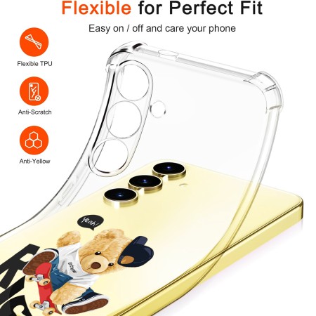 Husa Antisoc pentru Samsung Galaxy S25 Plus, AirBag PRO, Clear, Risk Taker
