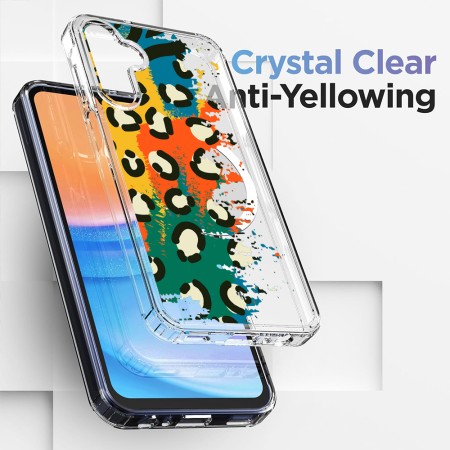 Husa pentru Samsung Galaxy A15 4G, Atasare Magnetica, MagSafe, Pattern Skin 49, Clear
