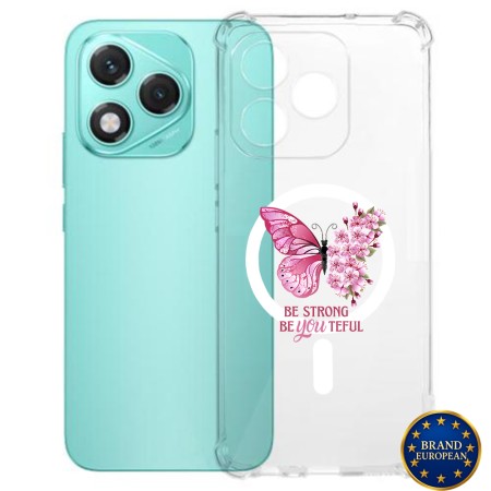 Husa Antisoc pentru Honor 400 Lite - AirBag Magsafe, Colțuri Ranforsate- Butterfly Roz 