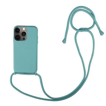 Husa compatibila cu Apple iPhone 13 Pro Max, Strap, Cu Snur prindere gat regrabil, Camera Protect, Antishock, Mint Green