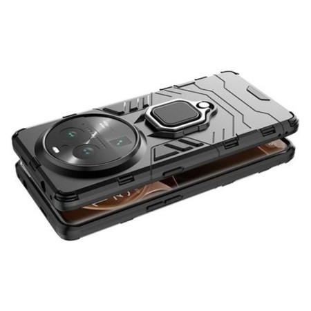 Husa Antisoc Armor compatibila Oppo Find X6, Ring-H Defender, Inel rotativ 360 grade, Magnet suport auto incorporat, TPU si PC, Black