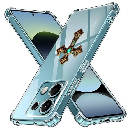 Husa Antisoc pentru Xiaomi Redmi Note 14S - AirBag TPU, Colțuri Ranforsate - Cross Smarald
