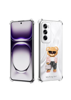 Husa Antisoc pentru Oppo Reno12, AirBag PRO, Clear, Working Girl