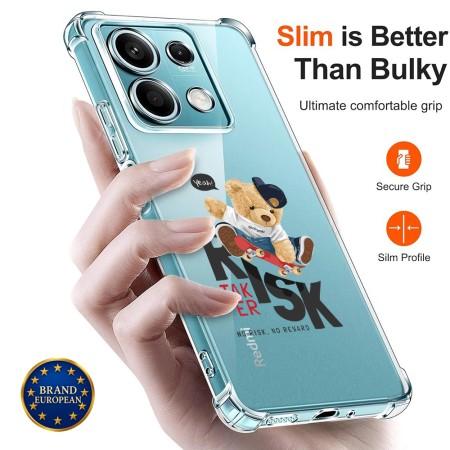 Husa Antisoc pentru Xiaomi Redmi Note 14S  - AirBag TPU, Colțuri Ranforsate - Risk Taker 