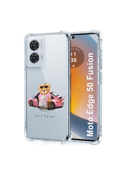 Husa Antisoc pentru Motorola Edge 50 Fusion, AirBag PRO, Clear, Girl Power