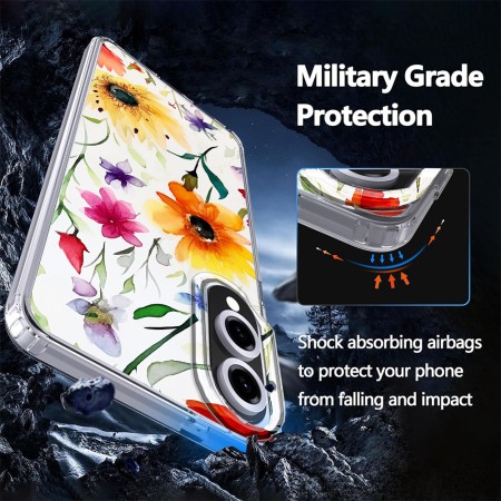 Husa pentru Samsung Galaxy S25 Edge, Atasare Magnetica, MagSafe, Model Floral 1