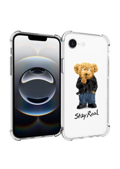 Husa Antisoc pentru iPhone 16e, AirBag PRO, Clear, Stay Real
