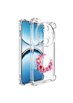 Husa Antisoc pentru Oppo Find X8 Pro, AirBag, Pink wreath 1, Clear 