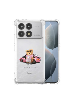Husa Antisoc pentru Xiaomi Poco F6 Pro, AirBag PRO, Clear, Girl Power