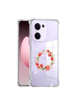 Husa Antisoc pentru Oppo Reno13 F, AirBag, Pink wreath 15, Clear 