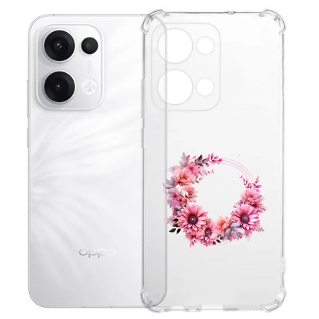 Husa Antisoc pentru Oppo Reno13, AirBag, Pink wreath 1, Clear 