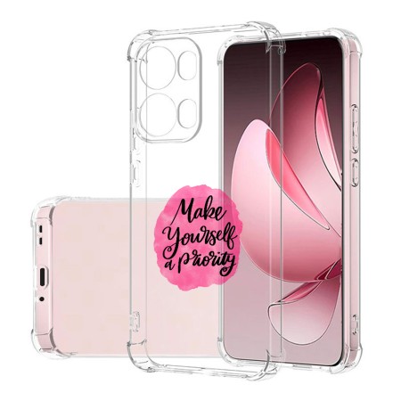 Husa Antisoc pentru Oppo Reno13 Pro, AirBag PRO, Clear, Make Yourself A Priority