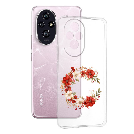 Husa Transparenta TPU pentru Honor 200, Tech Flower Ring 1, Ultra-Slim, Protectie Completa