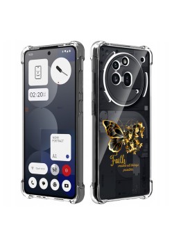 Husa Antisoc pentru Nothing Phone (3a) Pro - AirBag TPU, Colțuri Ranforsate- Butterfly Auriu 