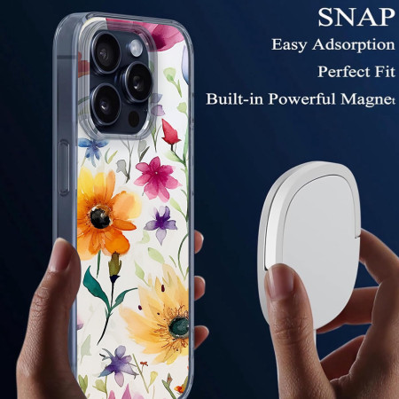 Husa personalizata pentru Apple iPhone 13 Pro Max, MagSafe Atasare Magnetica, Antisoc, Model Floral 1