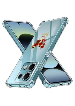 Husa Antisoc pentru Xiaomi Redmi Note 14S - AirBag TPU, Colțuri Ranforsate- Butterfly Rosu 
