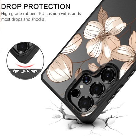 Husă pentru Samsung Galaxy S25 Ultra, Flower 9, Protecție Cameră, Antișoc, Design Slim, Negru