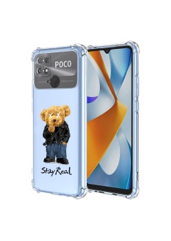 Husa Antisoc pentru Xiaomi Poco C40, AirBag PRO, Clear, Stay Real