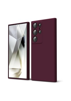 Husa pentru Samsung Galaxy S25 Ultra - SoftFlex, Microfibra in interior, Plum Red