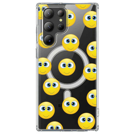 Husa personalizata pentru Samsung Galaxy S23 Ultra, MagSafe Atasare Magnetica, Grinning face with big eyes
