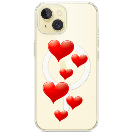Husa personalizata Apple iPhone 14, MagSafe, Little Hearts