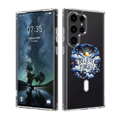 Husa Antișoc pentru Samsung Galaxy S25 Ultra - MagSafe, Rezistentă la Șocuri, Transparent - Believe in Yourself