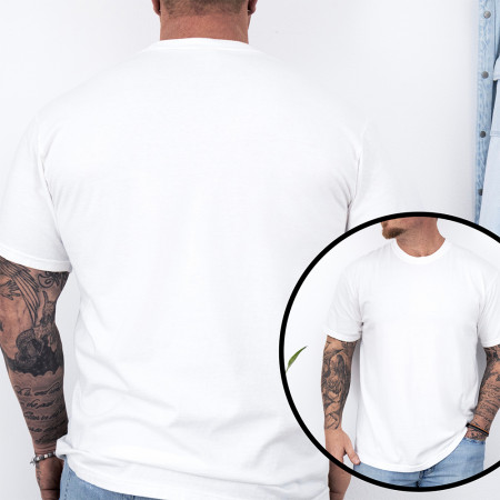 Tricou Personalizat Alb din Bumbac 100% Fata si Spate- Calitate Premium