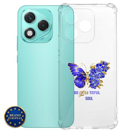 Husa Antisoc pentru Honor 400 Lite, AirBag TPU, Colțuri Ranforsate- Butterfly Albastru