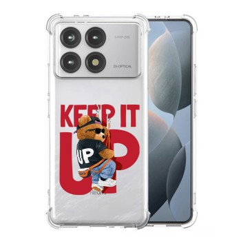 Husa Antisoc pentru Xiaomi Poco F6 Pro, AirBag PRO, Transparent, Keep it Up