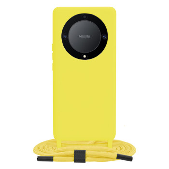 Husa compatibila cu Honor Magic 5 Lite, Cu Snur Crossbody, HTPMAG Camera Protect, Galben