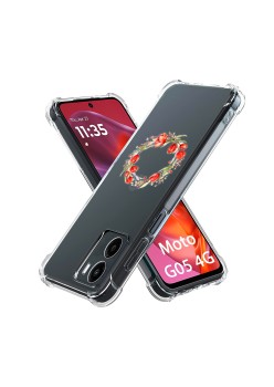Husa Antisoc pentru Motorola Moto G05, AirBag, Pink wreath 15, Clear 