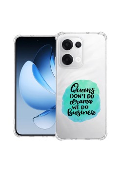Husa Antisoc pentru Oppo Reno13, AirBag PRO, Clear, Queens Don't Do Drama We Do Business 