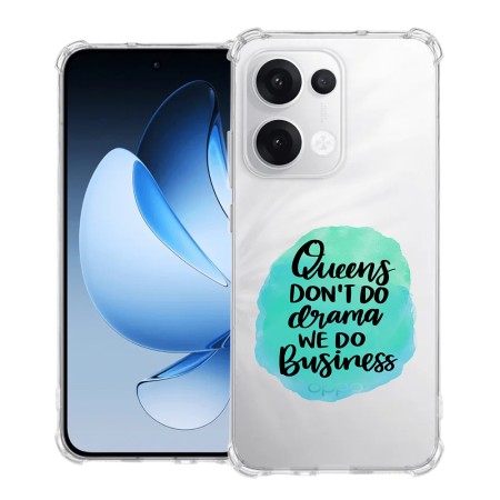 Husa Antisoc pentru Oppo Reno13, AirBag PRO, Clear, Queens Don't Do Drama We Do Business 