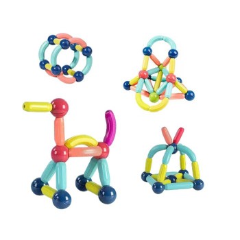 Set 42 de Piese Puzzle Magnetice, 3 Ani, ABS, 20x6.5x18 cm, Multicolor
