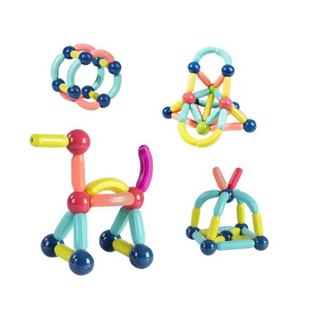 Set 42 de Piese Puzzle Magnetice, 3 Ani, ABS, 20x6.5x18 cm, Multicolor