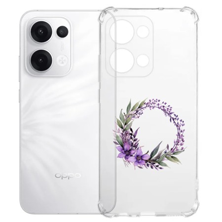 Husa Antisoc pentru Oppo Reno13, AirBag, Pink wreath 10, Clear 