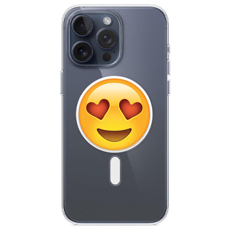 Husa personalizata Apple iPhone 15 Pro, MagSafe, Drooling Face With Heart Eyes