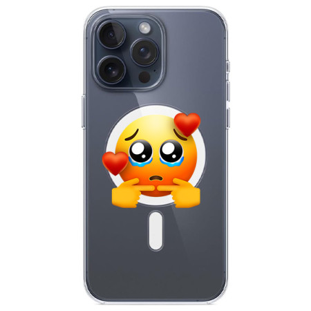Husa personalizata Apple iPhone 14 Pro Max, MagSafe, Pleading Face With Hearts