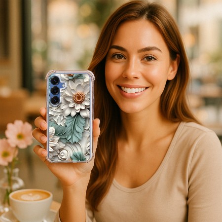 Husa pentru Samsung Galaxy S25, Atasare Magnetica, MagSafe, 3D Flower Medley 4