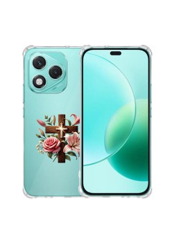Husa Antisoc pentru Honor 400 Lite - AirBag TPU, Colțuri Ranforsate - Cross Floral