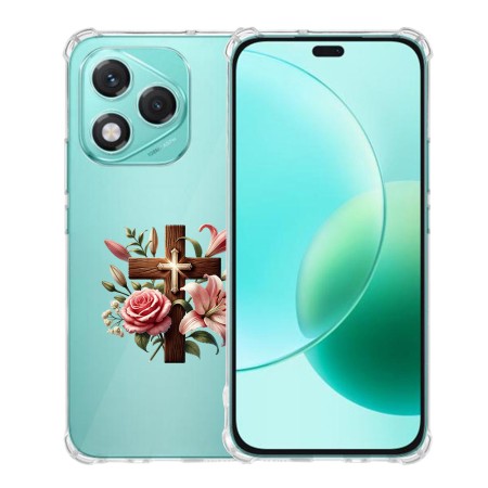 Husa Antisoc pentru Honor 400 Lite - AirBag TPU, Colțuri Ranforsate - Cross Floral