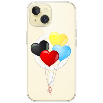 Husa personalizata Apple iPhone 14, MagSafe, Balloons of Love